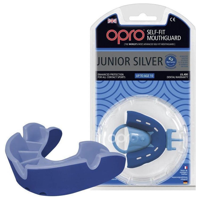 Opro MULTI-ITEM Blue F3424 ~ OPRO SILVER MOUTHGUARD JUNIOR New zealand nz vaughan